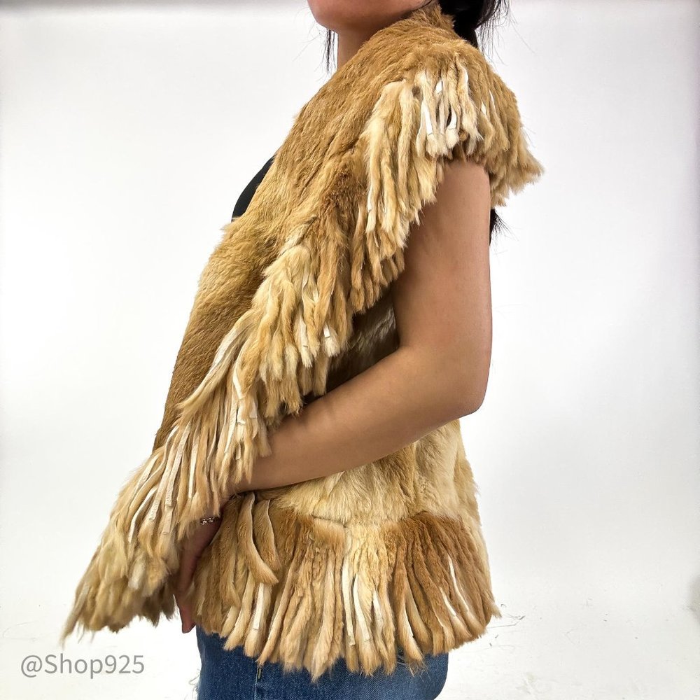 Misk Animal Pattern Tan Vest Size 40 - Picture 5 of 10
